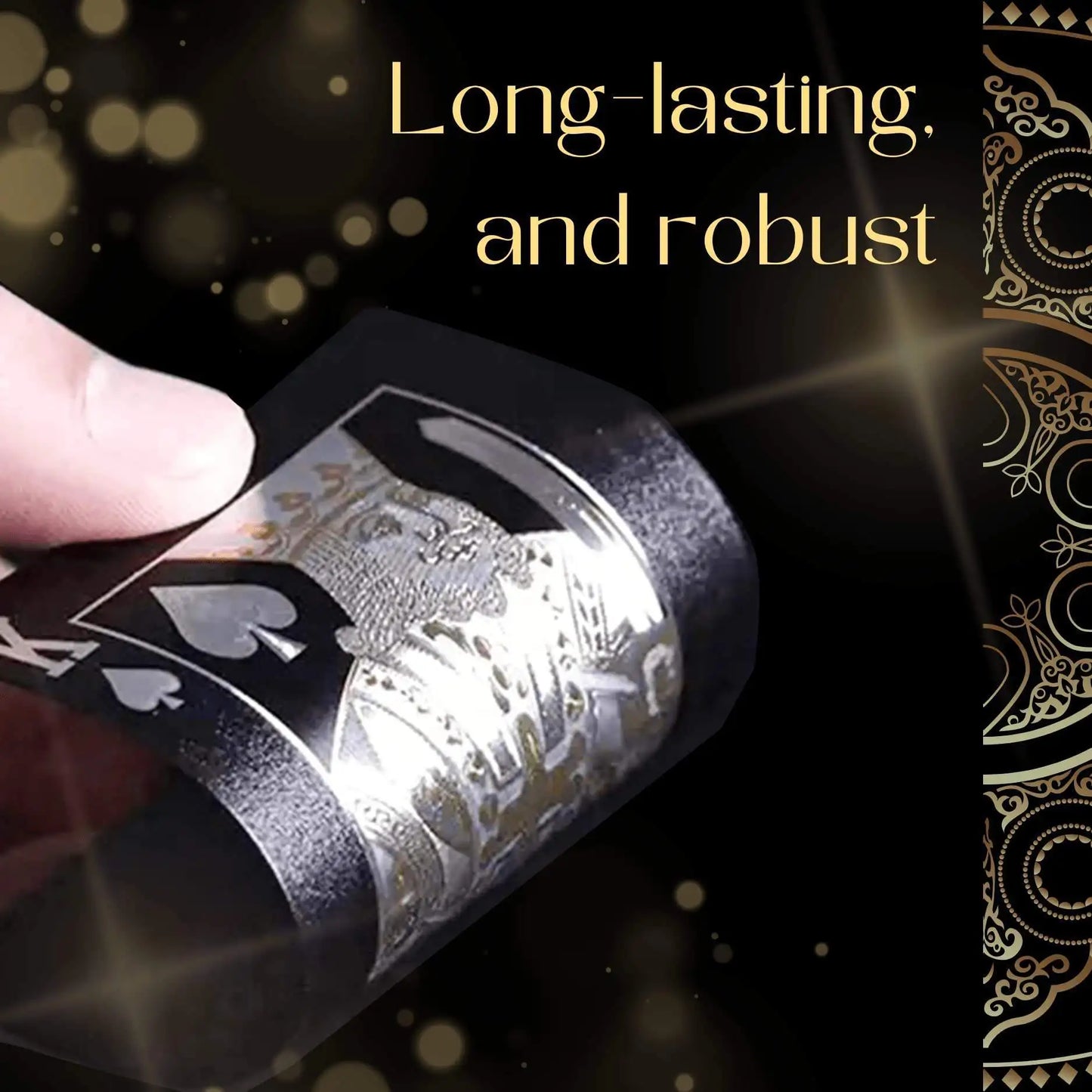 55PCS Gold Foil spela kort - 24K Gold Plastic Poker Set, vattentäta och hållbara magiska spel kort