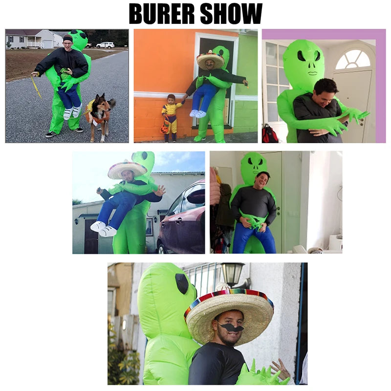 ET-Aliens Uppblåsbara Cosume – Skrämmande Monster Cosplay för vuxna och barn, Halloween, Jul, Thanksgiving, Fest, Festival Cosume