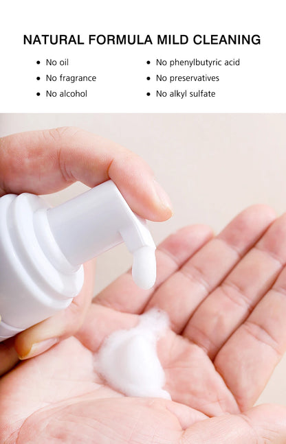 Natuhana 60ml Eyelash Extension Shampoo Mousse – Lash Cleaning Foam for False Eyelashes, Gentle & Non-Irritating Makeup Tool