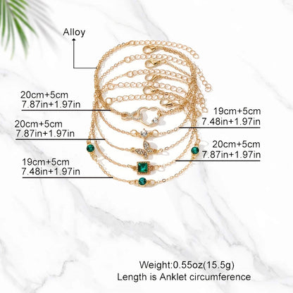 5st Vintage Rhensten armband Set - oändlighet & geometriska Designer, Mode smycken för kvinnor, perfekt gåva & Casual Wear