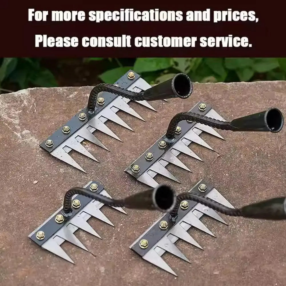 Carbon Steel Garden Weeding Rake – 5/6/7/8 Hampaanpoisto- ja rikkaruohonpoistotyökalu maatilalle, puutarhalle ja maisemointiin