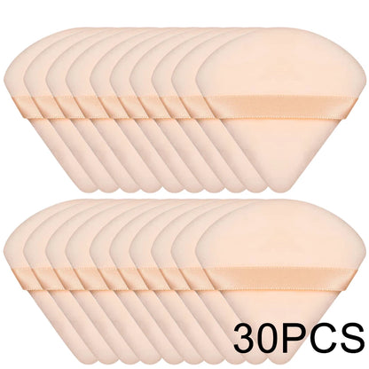 20/30Pcs Triangle Velvet Powder Puff – Våt & Torr användning Makeup Sponge för Foundation, Cosmetics, och Beauty Blending