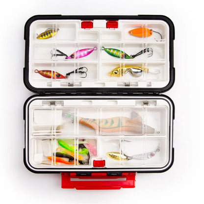 Premium Vattentät dubbelsidig fisketakle Box - Multifunktionell Bait & Tool Organizer
