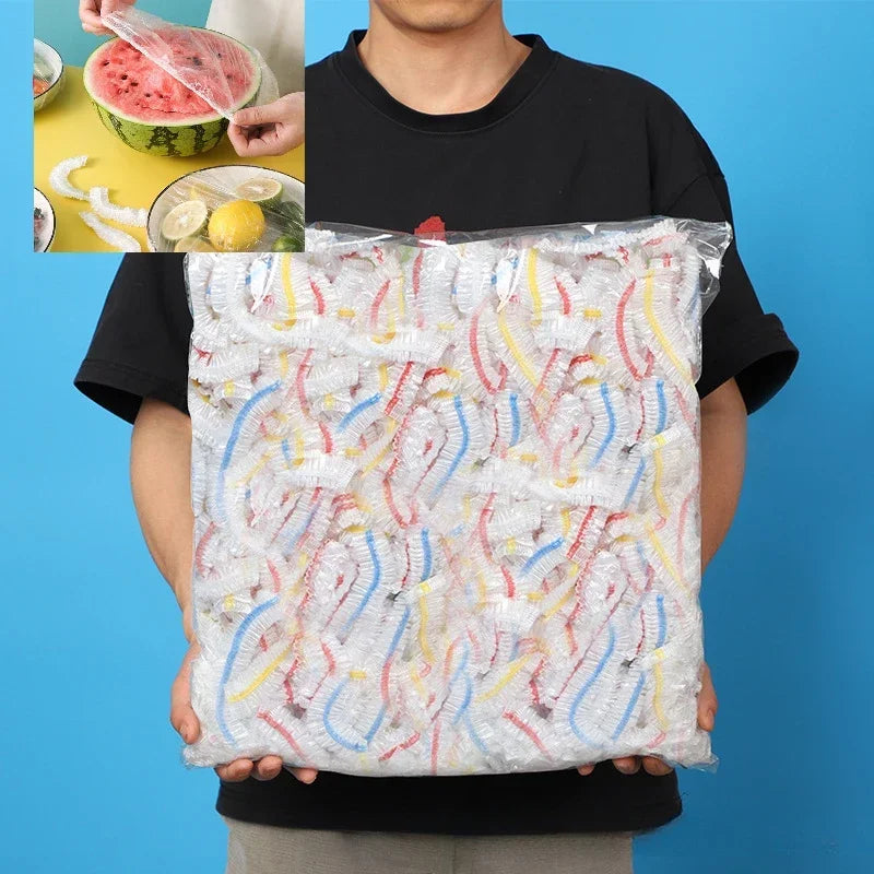 Färgstarka engångs och återanvändbara livsmedel täcker – Elastisk plast Wrap för skålar, frukt och livsmedel lagring