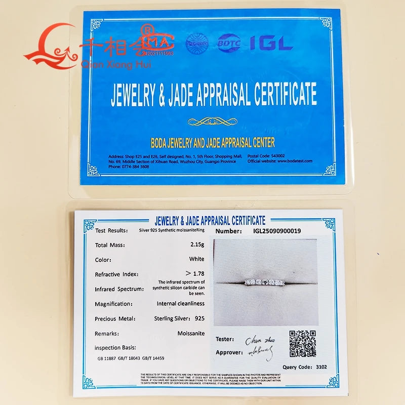 0.1ct 3mm D VVS Moissanite Full evighet Bandring – 925 Sterling Silver Förlovning & Fest Smycken för kvinnor