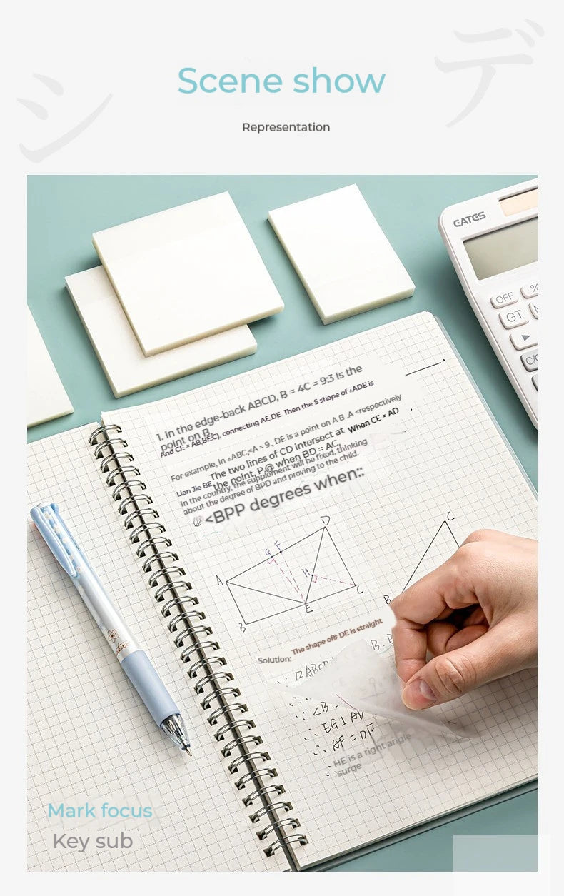 50 arkkia Läpinäkyvät tarravihkot – vedenpitävä viesti ja allekirjoitustarrat muistikirjoihin