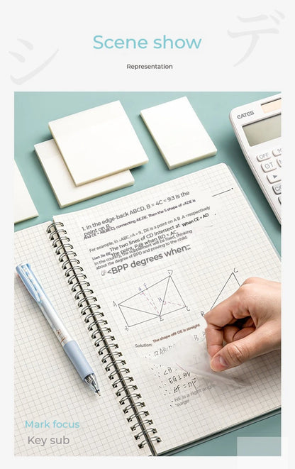 50 arkkia Läpinäkyvät tarravihkot – vedenpitävä viesti ja allekirjoitustarrat muistikirjoihin