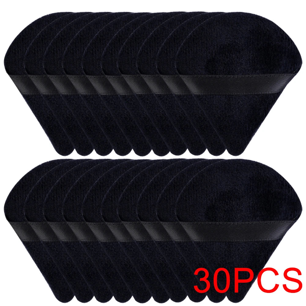 20/30Pcs Triangle Velvet Powder Puff – Våt & Torr användning Makeup Sponge för Foundation, Cosmetics, och Beauty Blending