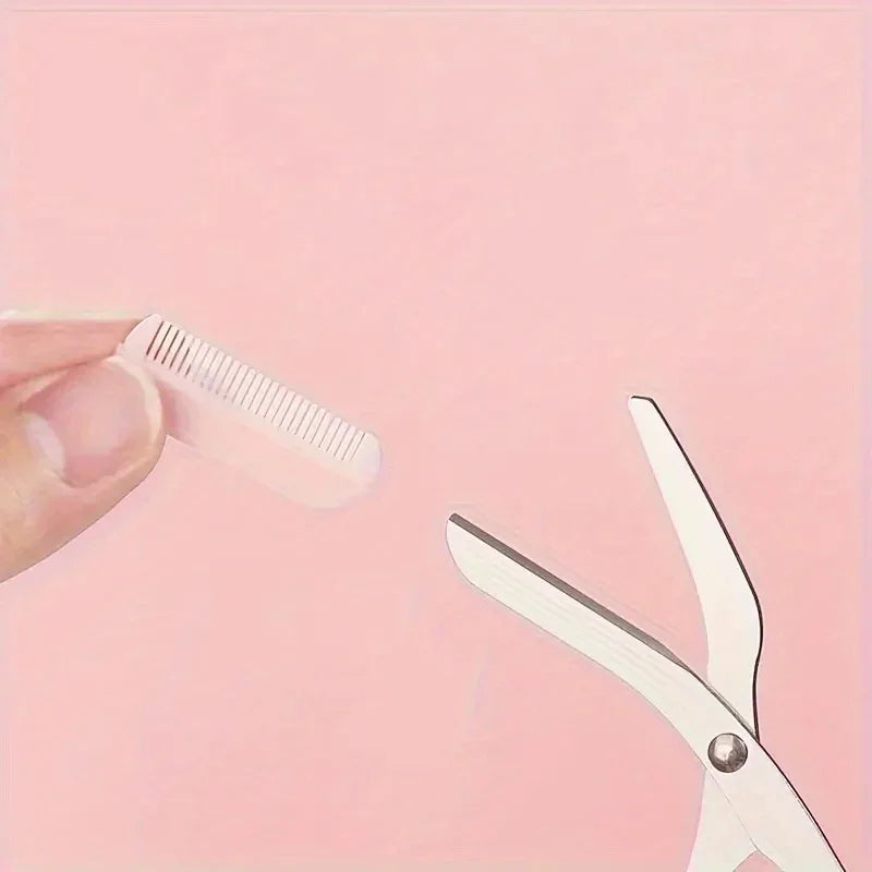 3-piece kulmakarvat trimmerisarja – ruostumattoman teräksen sakset, Comb & Shaver silmäripsiin ja aloittelijameikkiin, tarkkuuden poistotarvikkeet