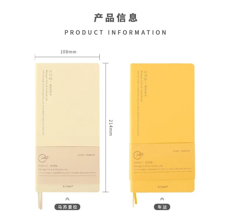 Kinbor Weekly Planner Notebook – Päivittäinen päivä- ja kuukausiohjelma Journa