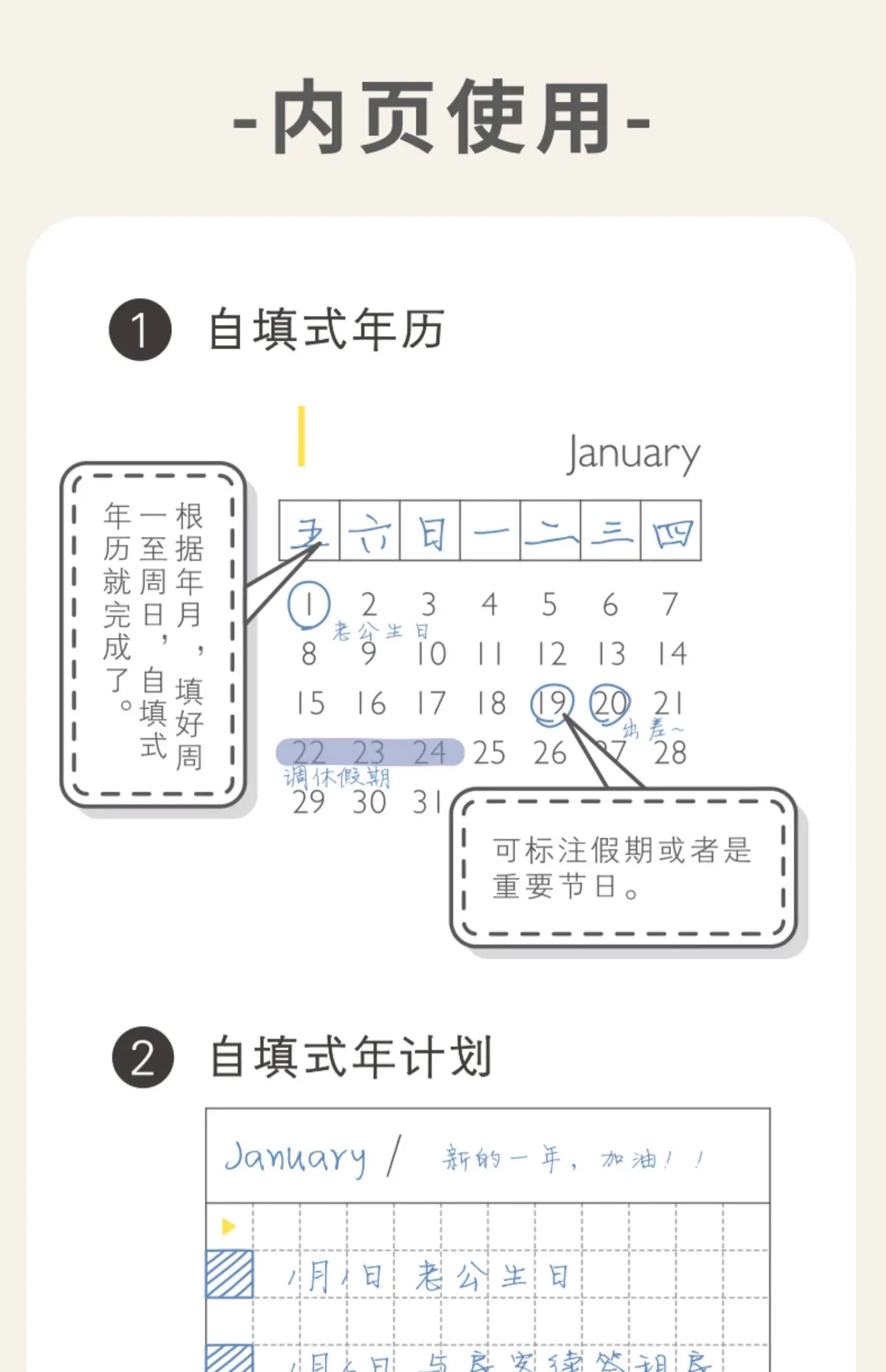 Kinbor Weekly Planner Notebook – Päivittäinen päivä- ja kuukausiohjelma Journa