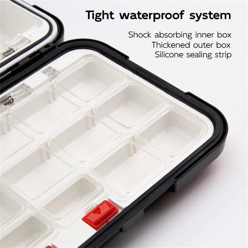 Premium Vattentät dubbelsidig fisketakle Box - Multifunktionell Bait & Tool Organizer