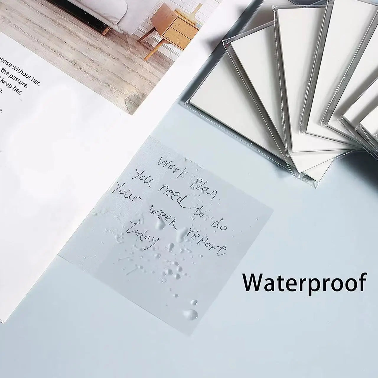 50 arkkia Läpinäkyvät tarravihkot – vedenpitävä viesti ja allekirjoitustarrat muistikirjoihin