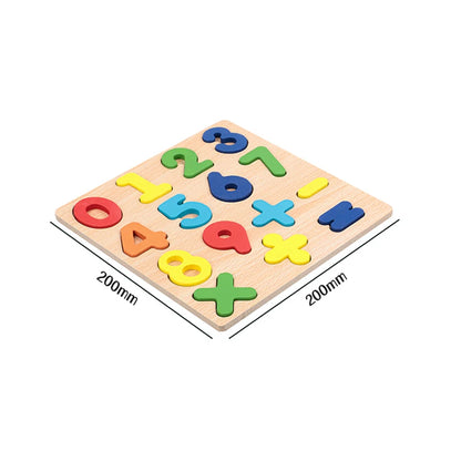 Lapset Alphabet & Number Wooden Puzzle – Montessorin esikoulun kasvatuslelu