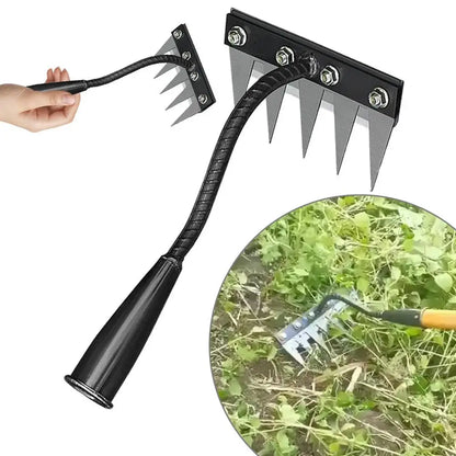 Carbon Steel Garden Weeding Rake – 5/6/7/8 Hampaanpoisto- ja rikkaruohonpoistotyökalu maatilalle, puutarhalle ja maisemointiin