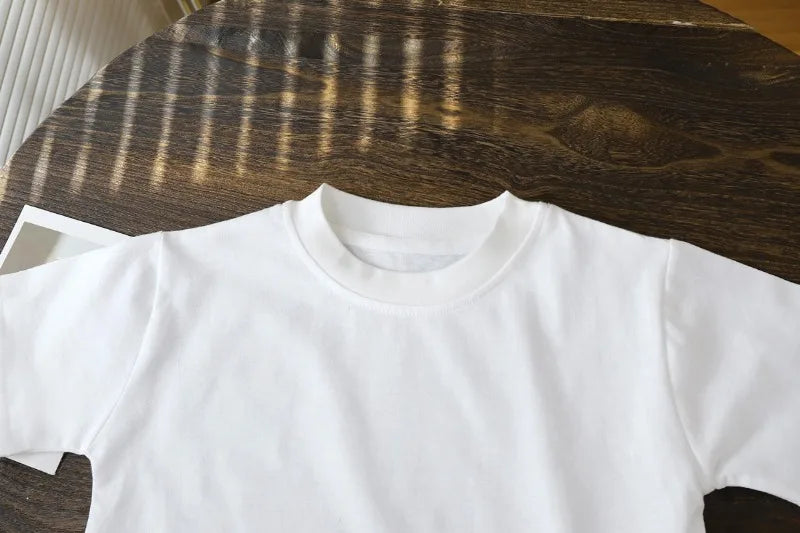 2-10Y Barnens Pure Cotton Short Sleeve Pullover T-Shirt – Baby Pojkar & Flickor Sommar Toppar