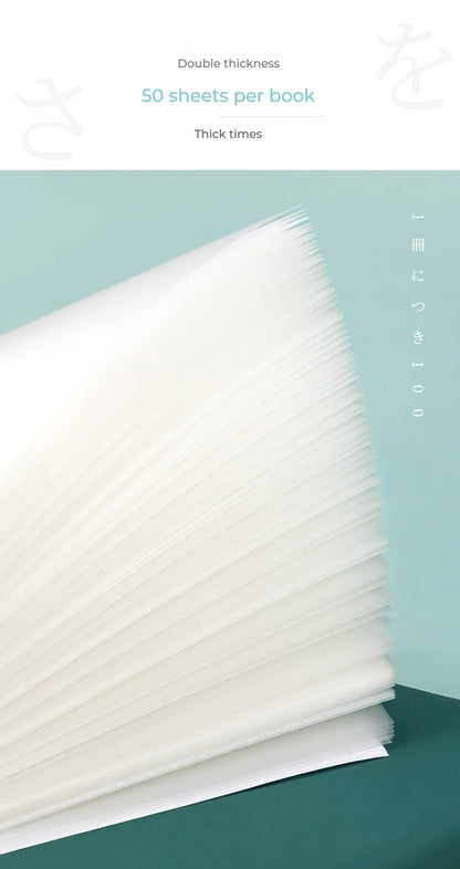 50 arkkia Läpinäkyvät tarravihkot – vedenpitävä viesti ja allekirjoitustarrat muistikirjoihin