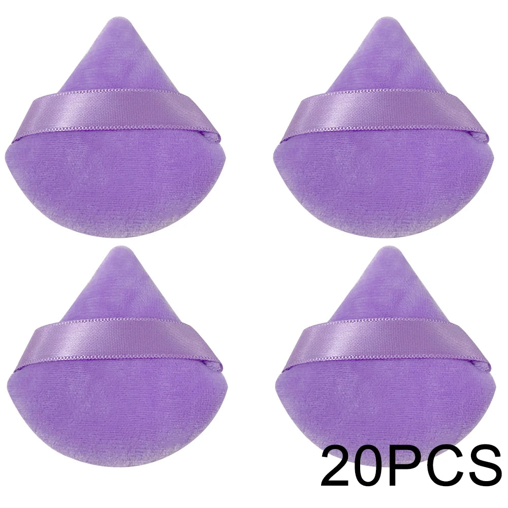 20/30Pcs Triangle Velvet Powder Puff – Våt & Torr användning Makeup Sponge för Foundation, Cosmetics, och Beauty Blending