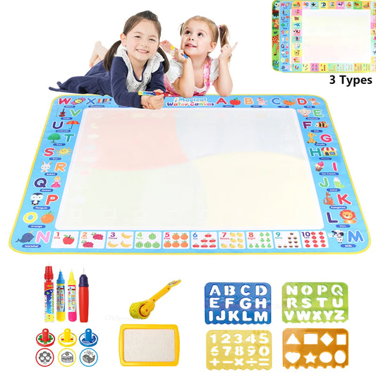 100x80CM Montessori Magic Drawing Board – Återanvändbar vattendoodle Mat för barn Utbildning Art & Pen Control Utbildning