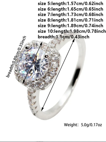 Moonso Lyxiga Kudde Silver Färg Engagemang Ring för kvinnor – Elegant Zircon Designer Smycken gåva R5604