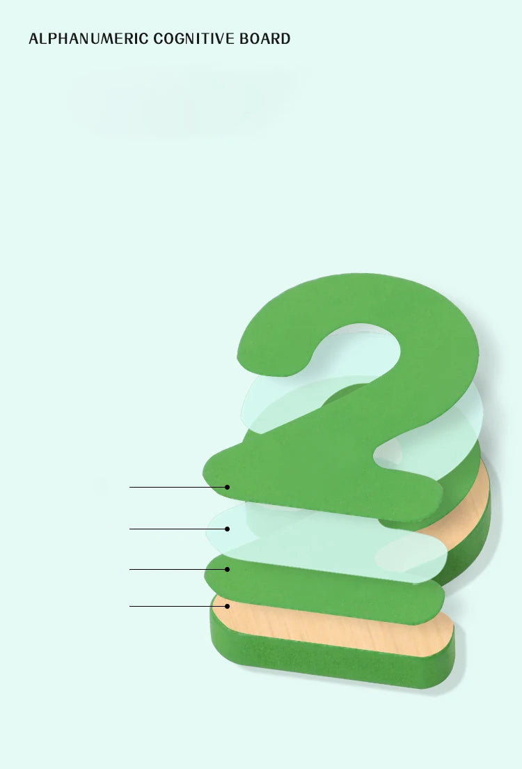 Lapset Alphabet & Number Wooden Puzzle – Montessorin esikoulun kasvatuslelu