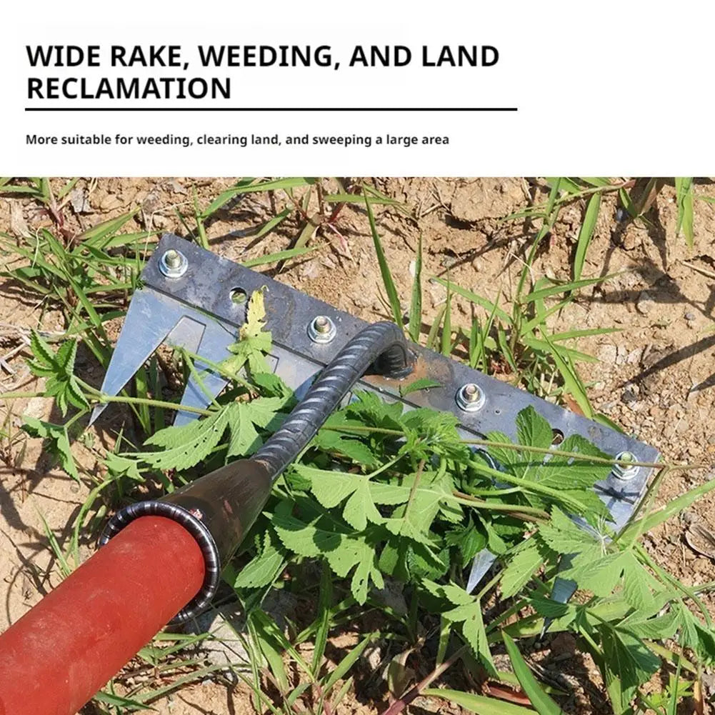 Carbon Steel Garden Weeding Rake – 5/6/7/8 Hampaanpoisto- ja rikkaruohonpoistotyökalu maatilalle, puutarhalle ja maisemointiin