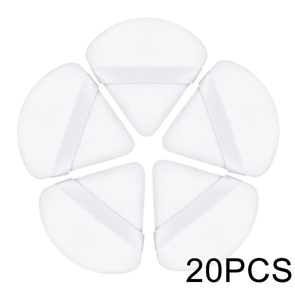 20/30Pcs Triangle Velvet Powder Puff – Våt & Torr användning Makeup Sponge för Foundation, Cosmetics, och Beauty Blending