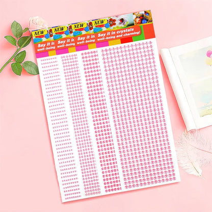 1040/900/504Pcs Acrylic Drill DIY Crystal Rhinestone Self-Adhesive Stickers for Phone Cases, Cards, and Crafts