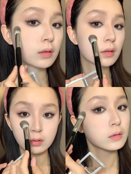 1/2PCS Peach Heart Blusher Brush - Liten Flat Precise Brush för puder, kräm & flytande Blush