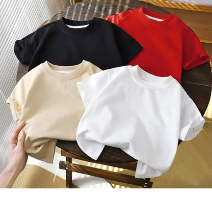 2-10Y Barnens Pure Cotton Short Sleeve Pullover T-Shirt – Baby Pojkar & Flickor Sommar Toppar