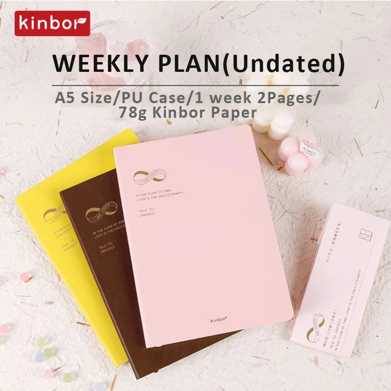 Kinbor Weekly Planner Notebook – Päivittäinen päivä- ja kuukausiohjelma Journa