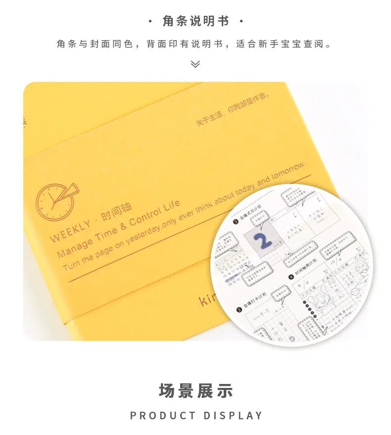 Kinbor Weekly Planner Notebook – Päivittäinen päivä- ja kuukausiohjelma Journa