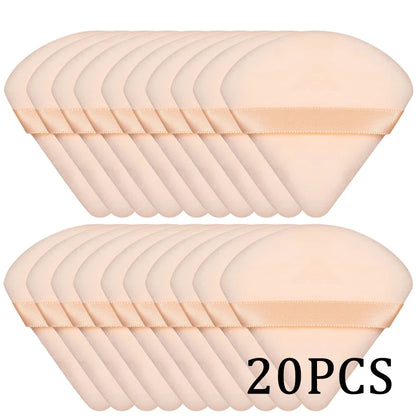 20/30Pcs Triangle Velvet Powder Puff – Våt & Torr användning Makeup Sponge för Foundation, Cosmetics, och Beauty Blending