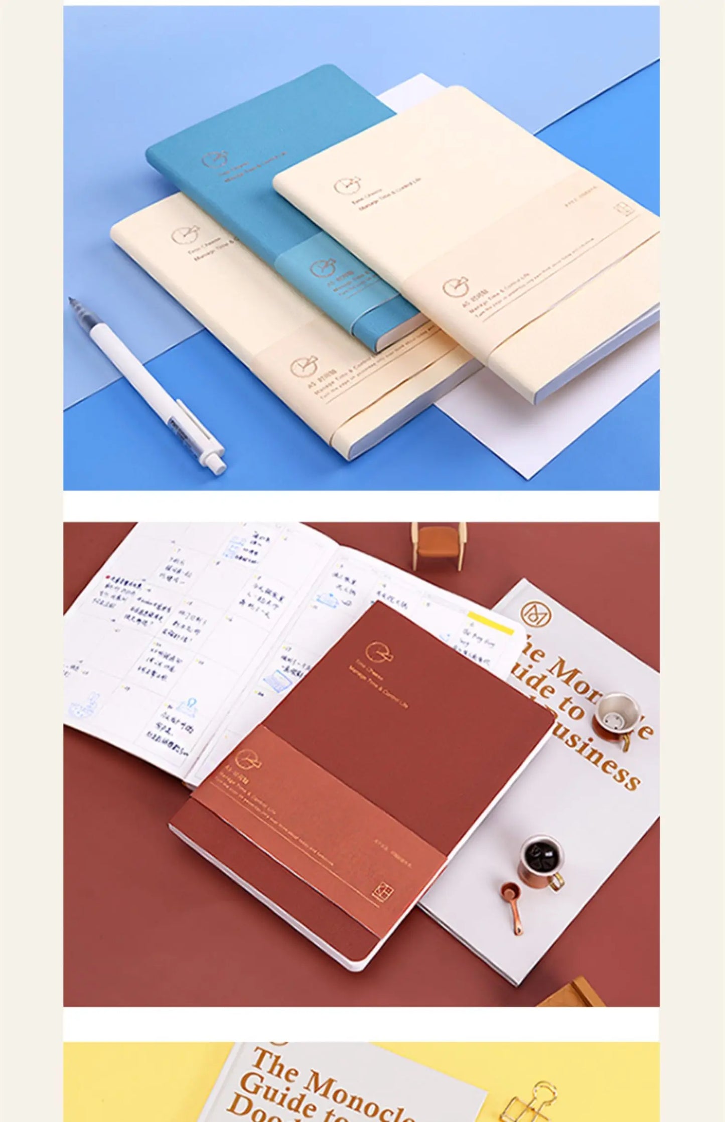 Kinbor Weekly Planner Notebook – Päivittäinen päivä- ja kuukausiohjelma Journa