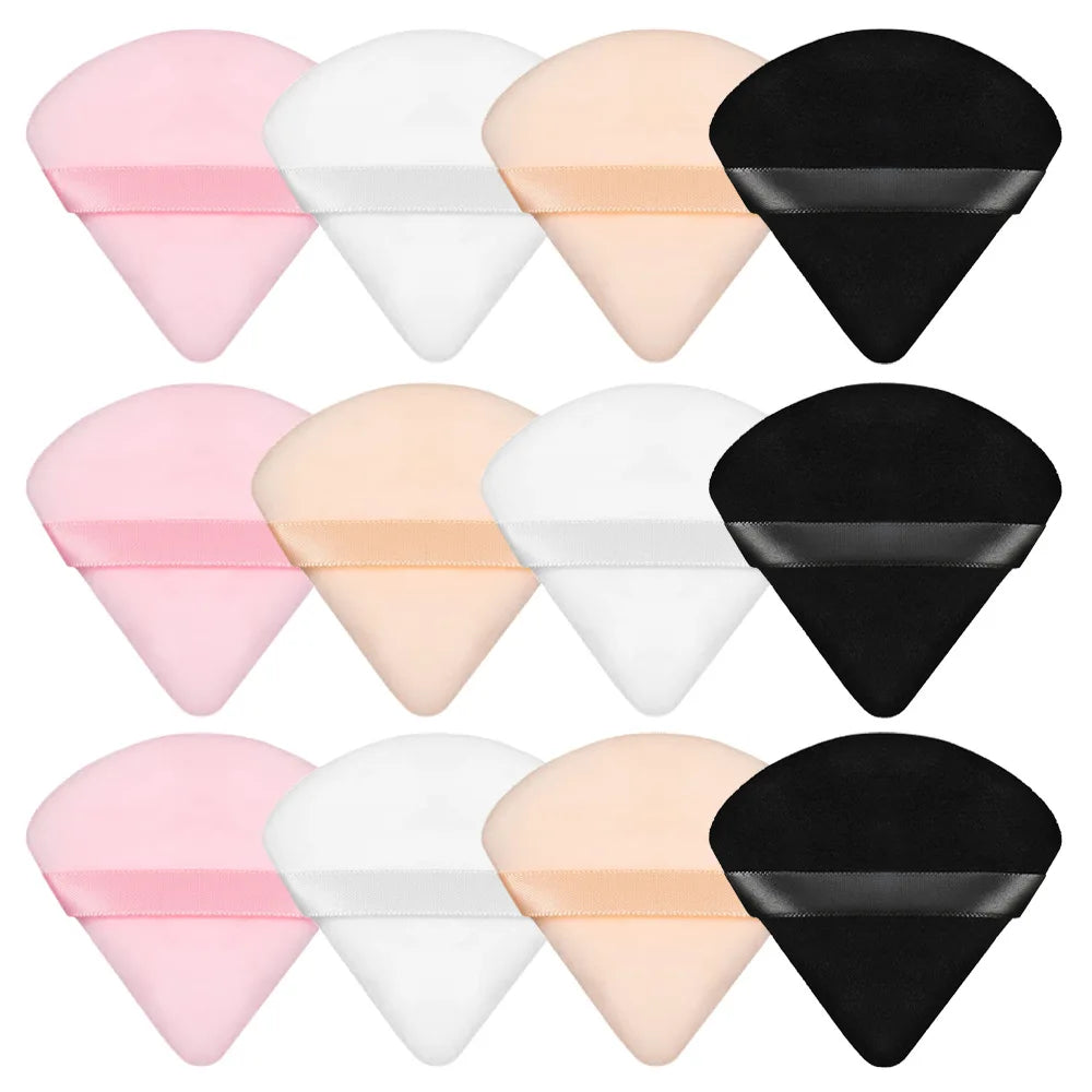 20/30Pcs Triangle Velvet Powder Puff – Våt & Torr användning Makeup Sponge för Foundation, Cosmetics, och Beauty Blending