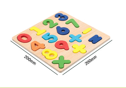 Lapset Alphabet & Number Wooden Puzzle – Montessorin esikoulun kasvatuslelu