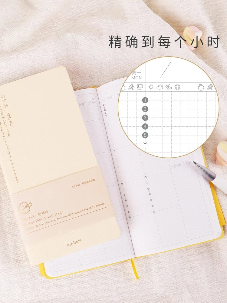 Kinbor Weekly Planner Notebook – Päivittäinen päivä- ja kuukausiohjelma Journa