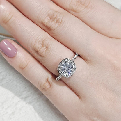 Moonso Lyxiga Kudde Silver Färg Engagemang Ring för kvinnor – Elegant Zircon Designer Smycken gåva R5604
