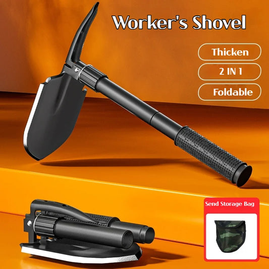 1PC utomhus Vikbara Camping Shovel - Multifunktionella Vandring Entrenching Tool, Portable Garden & Survival Shovel